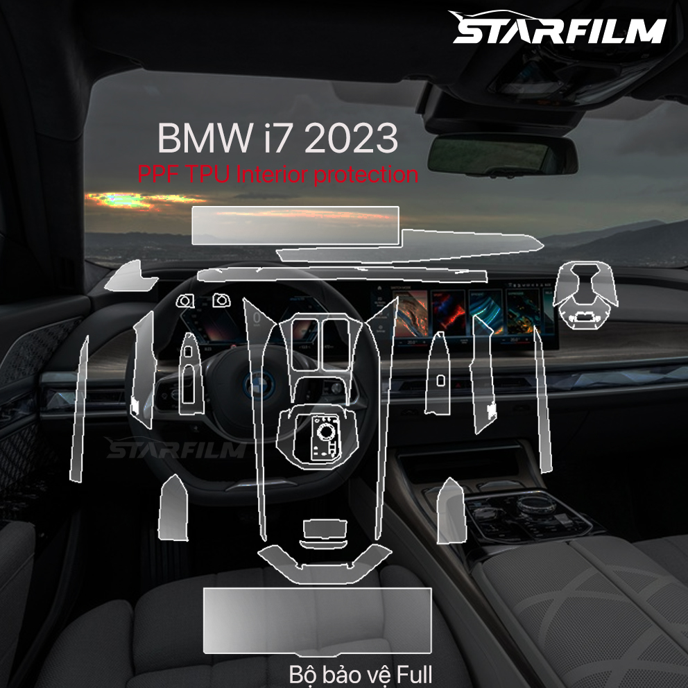 BMW i7 PPF TPU nội thất chống xước tự hồi phục STARFILM